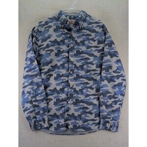 Brooks Brothers Red Fleece Blue Camo Button Up Long Sleeve Shirt Men's Sz Large